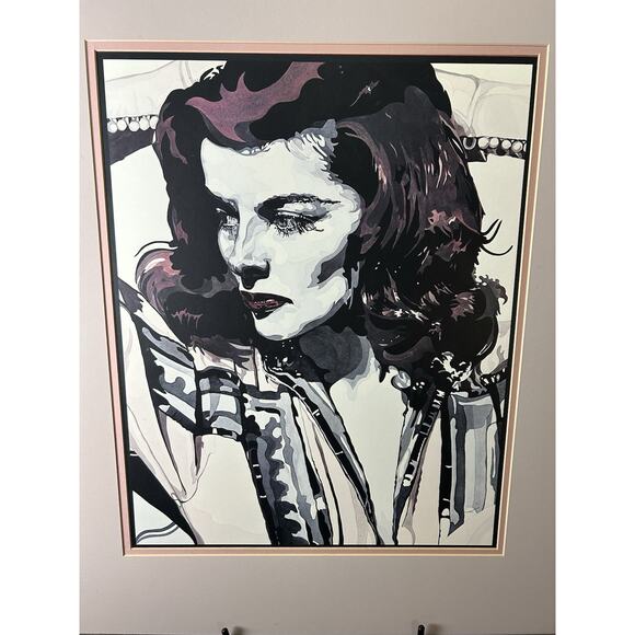 Lovely Ladies Of The Silver Screen Lithograph Print Of Katherine Hepburn. - Picture 2 of 3